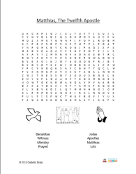 Matthias, the Twelfth Apostle - Word Search